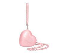 CORIOS Bolso de Noche Mujer Clutch de Mano de Acrílico con Cadena de Perlas Desmontable Bolso de Fiesta con Forma Encantadora Elegante Bolso de Hombro Bandolera Corazón Pequeño Rosa