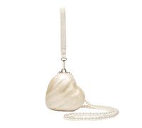 CORIOS Bolso de Noche Mujer Clutch de Mano de Acrílico con Cadena de Perlas Desmontable Bolso de Fiesta con Forma Encantadora Elegante Bolso de Hombro Bandolera Corazón Pequeño