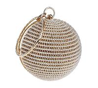 CORIOS Bolso de Noche para Mujer Bola Redonda Diamantes de Imitación Clutch Perlas Cartera de Mano Embrague Bolso de Fiesta Bolsos Bandolera para Fiesta de Graduación Banquete Boda Dorado