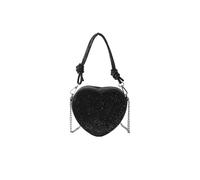 CORIOS Bolso de Noche para Mujer Diamantes de Imitación Clutch Embrague de Cristal Corazón Bolso de Fiesta Elegante Bolso de Hombro Lujoso Bolsos Bandolera para Banquete Boda Negro