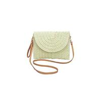 CORIOS Bolso de Paja Para Mujer de Mano Tejido a Mano Para Playa, Bandolera Retro de Hombro Estilo Bohemio Boho Para Viajes Verde Claro