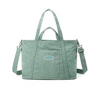 CORIOS Bolso de Pana para Mujer Bolso de Mano Bolso Shopper Bolso Tote Gran Capacidad Bolso de Hombro Bolsa de Ocio Multifuncional Bolso de Bandolera para Compras Viajes Citas Trabajo Verde Claro