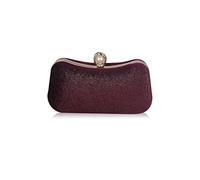 CORIOS Bolso Fiesta para Mujer Brillante Bolso de Noche Bolsa de Cadena Boda Cartera de Mano Bolso de Hombro Elegante Bolso Bandolera para Fiesta de Graduación Banquete Boda Rojo Vino