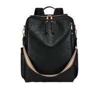 CORIOS Bolso Mochilas de PU Cuero Mujer Morral Backpack de Múltiples Bolsillos Gran Mochila Convertible Bolso de Mano de Hombro Retro Mochilas Bolsas de Escuela Daypack para Viaje Trabajo Negro