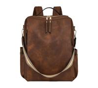 CORIOS Bolso Mochilas de PU Cuero Mujer Morral Backpack de Múltiples Bolsillos Gran Mochila Convertible Bolso de Mano de Hombro Retro Bolsas de Escuela Daypack para Viaje Trabajo Marrón Bicolor