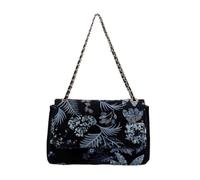 CORIOS Bolsos de Bandolera en Lino y Algodón Mujer Bolso de Hombro con Bordados de Lentejuelas Bolso de Mano para Estilo Boho Bolso Playa Étnico Bolso Cruzados Vacaciones Tote Lentejuelas Azul Oscuro