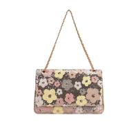 CORIOS Bolsos de Bandolera en Lino y Algodón Mujer Bolso de Hombro con Bordados de Lentejuelas Bolso de Mano para Estilo Boho Bolso Playa Étnico Bolso Cruzados Tote Flores en Contraste Rosa