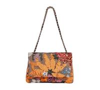 CORIOS Bolsos de Bandolera en Lino y Algodón Mujer Bolso de Hombro con Bordados de Lentejuelas Bolso de Mano para Estilo Boho Bolso Playa Étnico Bolso Cruzados Vacaciones Viajes Compras Tote Naranja