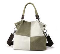 CORIOS Bolsos de Hombro para Mujer Bolso de Mano Lona Bolso Bandolera Gran Capacidad Bolsa de Ocio Multifuncional Bolsos Cruzados Bolso Shopper para Compras Viajes Citas Trabajo Verde