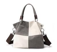 CORIOS Bolsos de Hombro para Mujer Bolso de Mano Lona Bolso Bandolera Gran Capacidad Bolsa de Ocio Multifuncional Bolsos Cruzados Bolso Shopper para Compras Viajes Citas Trabajo Gris