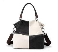 CORIOS Bolsos de Hombro para Mujer Bolso de Mano Lona Bolso Bandolera Gran Capacidad Bolsa de Ocio Multifuncional Bolsos Cruzados Bolso Shopper para Compras Viajes Citas Trabajo Negro