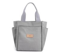 CORIOS Bolsos de Hombro para Mujer Bolso de Mano Lona Bolso Tote Casual Bolso Shopper Multifuncional Bolsa de Ocio para Compras Viajes Citas Trabajo Gris Claro