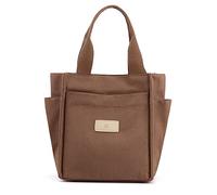 CORIOS Bolsos de Hombro para Mujer Bolso de Mano Lona Bolso Tote Casual Bolso Shopper Multifuncional Bolsa de Ocio para Compras Viajes Citas Trabajo Marrón