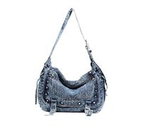 CORIOS Bolsos Vaqueros para Mujer Bolso Bandolera de Mezclilla Bolso de Hombro de Tejano Jean Gran Capacidad Bolsa Shopper Retro Bolso de Mano Bolso Tote para Compras Citas Viajes Trabajo Azul