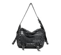 CORIOS Bolsos Vaqueros para Mujer Bolso Bandolera de Mezclilla Bolso de Hombro de Tejano Jean Gran Capacidad Bolsa Shopper Retro Bolso de Mano Bolso Tote para Compras Citas Viajes Trabajo Negro