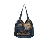 CORIOS Bolsos Vaqueros para Mujer Bolso Bandolera de Mezclilla Retro Bolso de Mano Gran Capacidad Bolsa Shopper Bolso de Hombro de Tejano Jean Bolsa de Ocio Azul