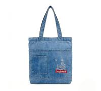 CORIOS Bolsos Vaqueros para Mujer Bolso de Mano de Tejano Jean Bolso de Hombro de Mezclilla Gran Bolsa Shopper Estampado de Moda Bolsa para Las Axilas Trabajo Viajes Compras Tote Azul Claro