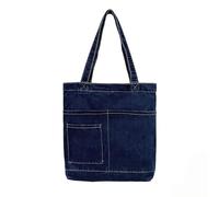CORIOS Bolsos Vaqueros para Mujer Bolso de Mano de Tejano Jean Bolso de Hombro de Mezclilla Gran Bolsa Shopper Estampado de Moda Bolsa para Las Axilas Trabajo Viajes Compras Tote Azul Oscuro A