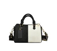 CORIOS Bolsos Vaqueros para Mujer Retro Bolso Boston Bolso de Mano de Tejano Jean Patchwork Bolso de Hombro Bandolera de Mezclilla Multifuncional Pequeño Tote Negro y Blanco