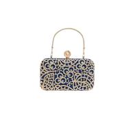 CORIOS Diamantes de Imitación Clutch para Mujer Bolsa de Noche Bolso de Boda Bolso de Fiesta Pequeña Bolsos Bandolera con Cadena Elegante Bolso de Hombro Azul