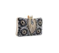 CORIOS Diamantes de Imitación Clutch para Mujer Bolsa de Noche Bolso de Fiesta Pequeña Bolso de Boda Elegante Bolso de Hombro Lujoso Bolsos Bandolera para Fiesta de Graduación Banquete Negro