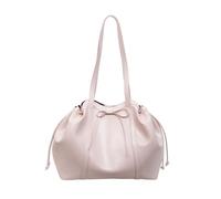 CORIOS Elegante Bolsa de Mano para Mujer de PU Cuero Bolsa de Hombro con Nudo de Mariposa Bolsa de Cubo con Cordóne Gran Capacidad Bolsa Shopper Compras Viajes Trabajo Tote Rosa Claro