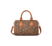 CORIOS Elegante Bolso Boston para Mujer Estilo Boho Bolsos de Hombro Bandolera Bolso de Mano con Estampado Étnico Bolso Cruzados de Corcho Natural Retro Tote para Trabajo Compras Citas Viajes Café