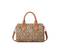 CORIOS Elegante Bolso Boston para Mujer Estilo Boho Bolsos de Hombro Bandolera Bolso de Mano con Estampado Étnico Bolso Cruzados de Corcho Natural Retro Tote para Trabajo Compras Citas Viajes Verde
