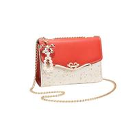 CORIOS Elegante Bolso de Hombro para Mujer PU Cuero Bolso de Mano Bolso de Bandolera de Lentejuelas Capacidad Media Bolso Shopper Moda Bolso Tote para Viajes Compras Trabajo Rojo