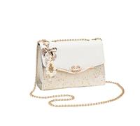 CORIOS Elegante Bolso de Hombro para Mujer PU Cuero Bolso de Mano Bolso de Bandolera de Lentejuelas Capacidad Media Bolso Shopper Moda Bolso Tote para Viajes Compras Trabajo Blanco