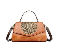 CORIOS Elegante Bolso de Hombro PU Cuero Bolso de Mano para Mujer Impermeable Bolso de Bandolera Pequeño Bolso Shopper Retro Bolso Cruzado Trabajo Compras Viajes Bolso Tote Amarillo