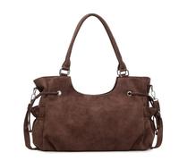 CORIOS Elegante Bolso de Mano para Mujer Bolso de Hombro con Cordóne PU Cuero Bolso de Bandolera Gran Capacidad Bolso Shopper Moda Tote para Viajes Trabajo Shopper Marrón