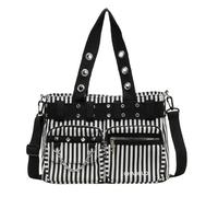 CORIOS Elegante Bolso de Mano para Mujer Bolso de Hombro de Lona Moda Bolso de Bandolera Gran Capacidad Bolso Shopper Retro Rayas Bolso Cruzado Bolso Tote para Citas Trabajo Viajes Compras A Rayas