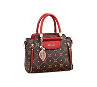 CORIOS Elegante Bolso de Mano para Mujer PU Cuero Bolso de Hombro Impermeable Bolso de Bandolera Pequeño Bolso Shopper Moda Bolso Cruzado Trabajo Compras Viajes Bolso Tote Vino Tinto y Café