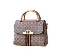 CORIOS Elegante Bolso de Mano para Mujer PU Cuero Impermeable Bolso de Hombro de Bandolera Pequeño Bolso Shopper Moda Bolso Cruzado Trabajo Compras Viajes Tote Rosa