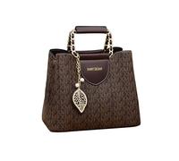 CORIOS Elegante Bolso de Mano para Mujer PU Cuero Impermeable Bolso de Hombro de Bandolera Pequeño Bolso Shopper Moda Bolso Cruzado Trabajo Compras Viajes Tote FXM Café