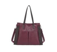 CORIOS Elegante Bolso de Mano PU Cuero Bolso de Hombro Impermeable Moda Bolso de Bandolera para Mujer Gran Capacidad Bolso Cruzado Shopper Trabajo Compras Viajes Tote Rojo