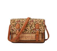 CORIOS Estilo Boho Bolso Bandolera para Mujer Bolsos de Hombro Cruzados de Corcho Natural con Solapa Bolso de Mano con Estampado Étnico Retro Tote para Trabajo Compras Citas Viajes Flor de Mariposa