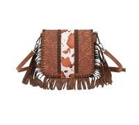 CORIOS Estilo Boho Bolso de Bandolera Bolso de Hombro con Flecos para Mujer Retro Bolso de Mano con Borlas Tote con Estampado Floral Étnico Cuero PU Bolso Cruzado Bolso Playa Diseño de Lana