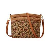 CORIOS Estilo Boho Bolsos de Hombro Bandolera para Mujer Bolso Cruzados de Corcho Natural Bolso de Mano con Estampado Étnico Retro Trabajo Compras Citas Viajes Tote Flor de Mariposa