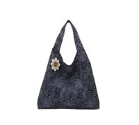 CORIOS Estilo Étnico Bolsos de Mano para Mujer Bolso de Hombro para Estilo Boho Gran Capacidad Bolso Playa Bolsa para Las Axilas de Poliéster Tote para Vacaciones Citas Viajes Compras Azul