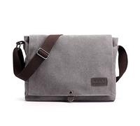 CORIOS Hombres Bolso de Bandolera Bolsos de Hombro de Lona Bolsa Mensajero Casual Bolso de Mano Bolsos Cruzados Bolso Shopper para Conmutar Trabajo Viaje Escuela Profesor Gris