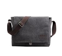 CORIOS Hombres Bolso de Bandolera Bolsos de Hombro de Lona Bolsa Mensajero Casual Bolso de Mano Bolsos Cruzados Bolso Shopper para Conmutar Trabajo Viaje Escuela Profesor Negro