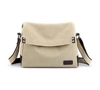 CORIOS Hombres Bolso de Hombro Bolso de Bandolera de Lona Bolsos Cruzados para 13.3 Pulgadas Portátil Bolsa Mensajero para Conmutar Trabajo Viaje Escuela Caqui