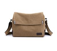 CORIOS Hombres Bolso de Hombro Bolso de Bandolera de Lona Bolsos Cruzados para 13.3 Pulgadas Portátil Bolsa Mensajero para Conmutar Trabajo Viaje Escuela Marrón