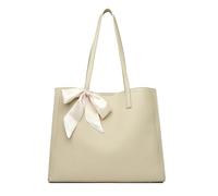 CORIOS Maletín para Mujer Bolso Portatil Ordenador Bolsa Tote para Oficina Trabajo Bolso Universidad Cuero PU Bolso de Mano Grande Impermeable Bolso de Hombro para Oficina Viajes Negocios Beige