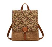 CORIOS Mochila Bohemia Mujer Morral Backpack Bolso Mochilas con Estampado Étnico Bolso de Mano de Hombro de Corcho Natural Bolsas de Escuela Daypack Retro Mochilas para Trabajo Viajes Oro Rosa