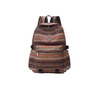 CORIOS Mochila Bohemia para Mujer con Estampado Étnico Morral Backpack para Portátil de Lona Bolso de Mano de Hombro Daypack Retro Caqui 30x13x43cm