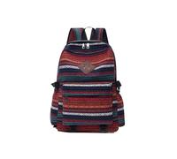 CORIOS Mochila Bohemia para Mujer con Estampado Étnico Morral Backpack para Portátil de Lona Rojo 30x13x43cm