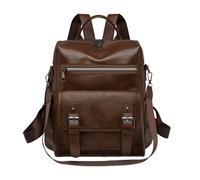 CORIOS Mochila de PU Cuero Mujer Gran Morral Backpack Retro Mochilas Bolsas de Escuela Daypack Convertible Bolso de Mano de Hombro Bolso Mochilas de Múltiples Bolsillos para Viaje Trabajo Marrón